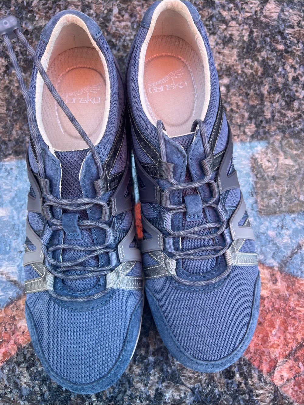 Dansko Navy and Gray Women's Athletic Lace-Up Sneakers